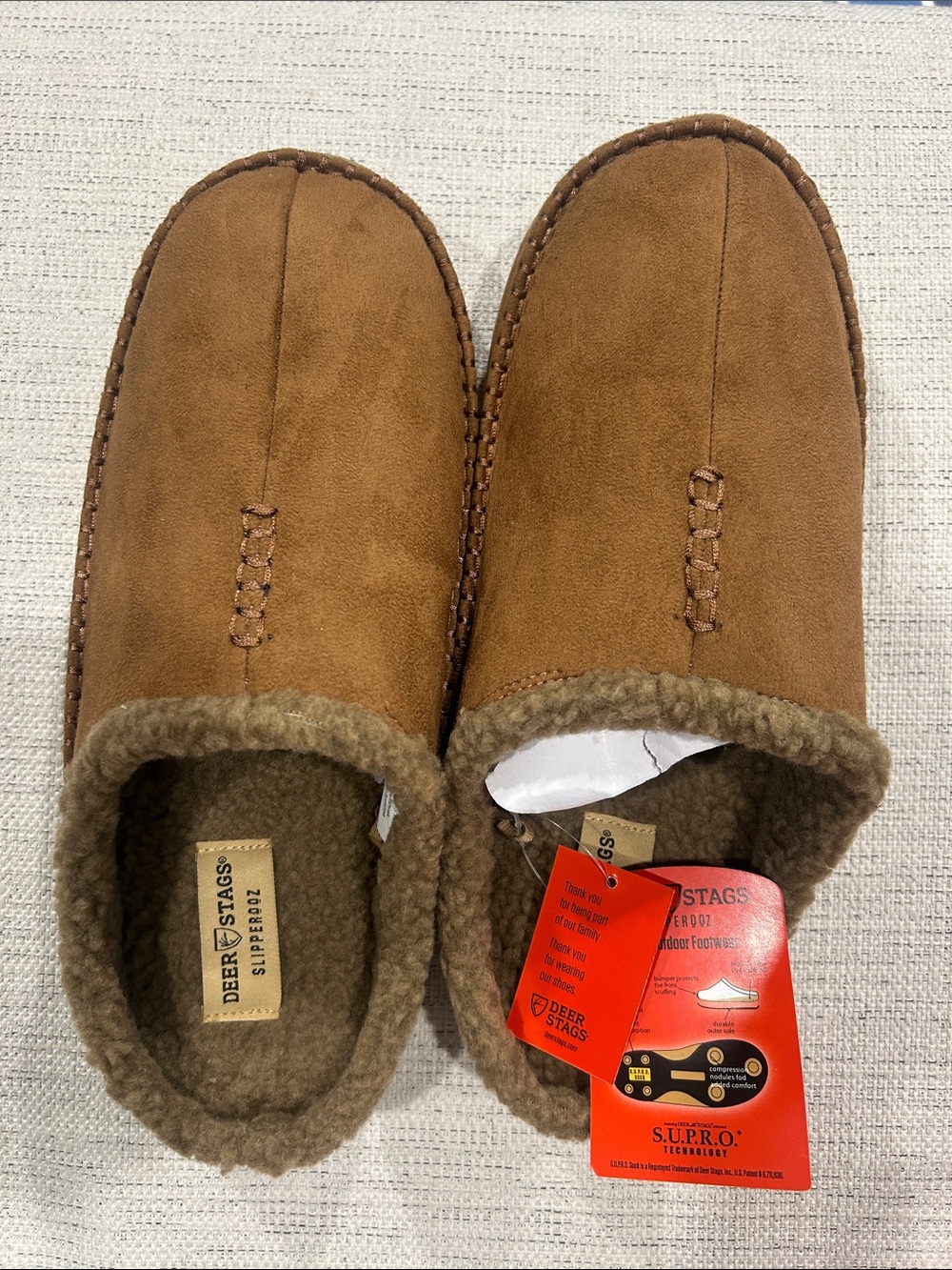 Men’s Chestnut Suede Slip-On Slippers - Picture 2 of 5